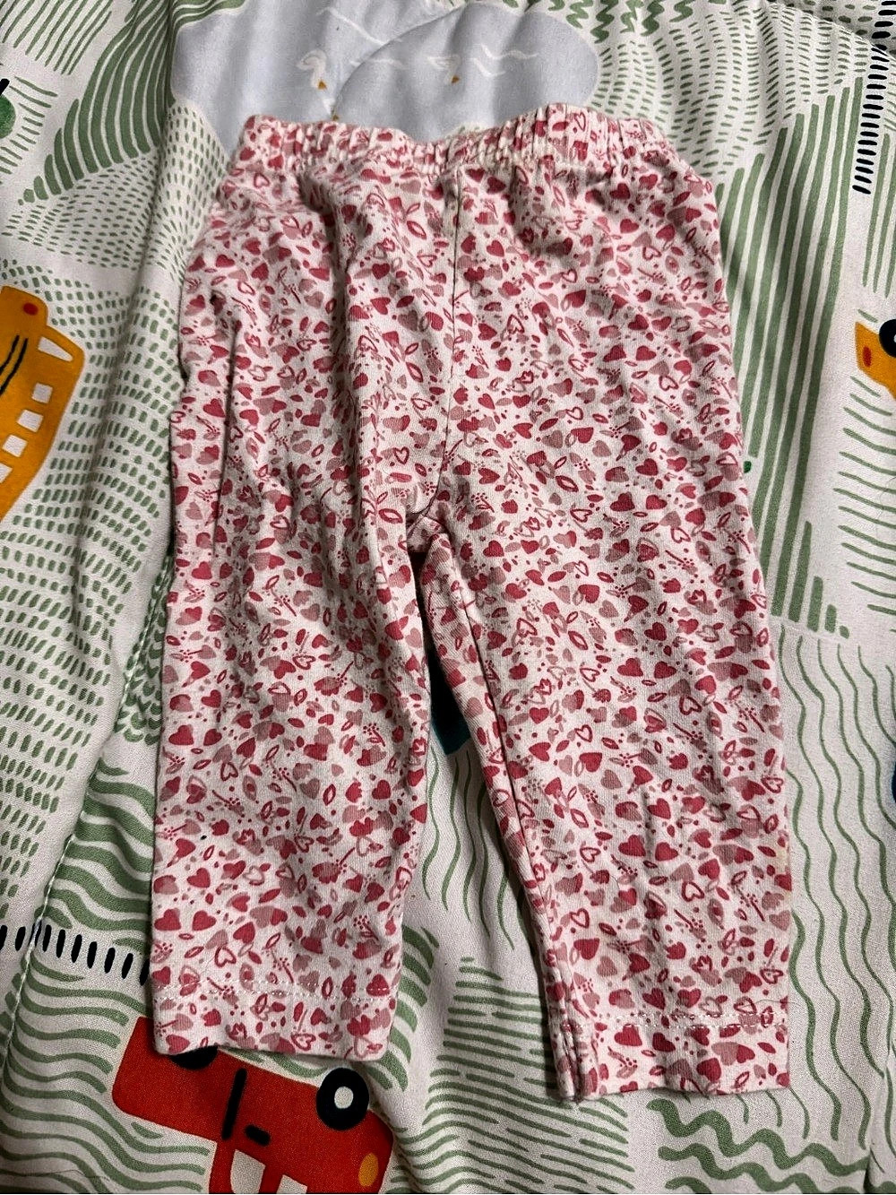 Girls Floral Leggings in Pink & White